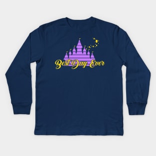 Best Day Ever Purple & Gold REVISED Kids Long Sleeve T-Shirt